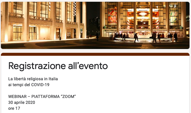 Libert&agrave; religiosa in Italia ai tempi del Covid-19